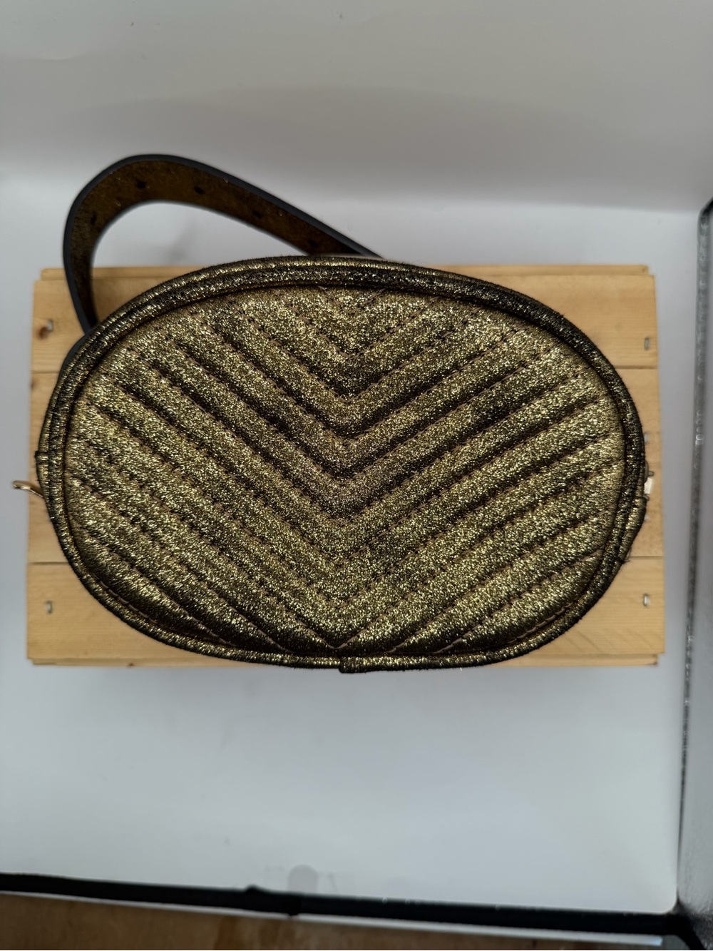 Steve Madden Bronze Metallic Quilted Belt Bag Fanny Pack